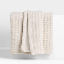 Cozysoft Quilted Jersey Grid Full/Queen Light Beige Bed Blanket 90"X90" + Reviews | Crate & Barrel