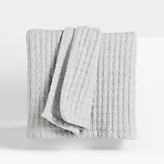 Cozysoft Organic Cotton Jersey Quilted Grid King Light Grey Bed Blanket 109"x90"