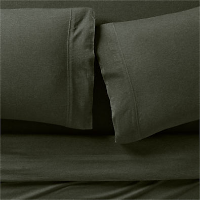 View Cozysoft Organic Cotton Jersey Ficus Green Queen Sheet Set details