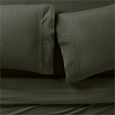 Cozysoft Organic Cotton Jersey Ficus Green King Sheet Set