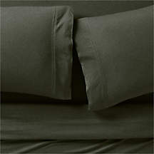 Cozysoft Organic Cotton Jersey Ficus Green King Sheet Set + Reviews | Crate & Barrel