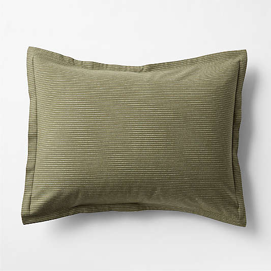 Cozysoft Organic Cotton Flannel Burnt Green Stripe Bed Pillow Sham