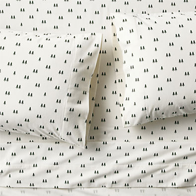 View Cozysoft Organic Cotton Flannel Ficus Green Trees Queen Sheet Set details