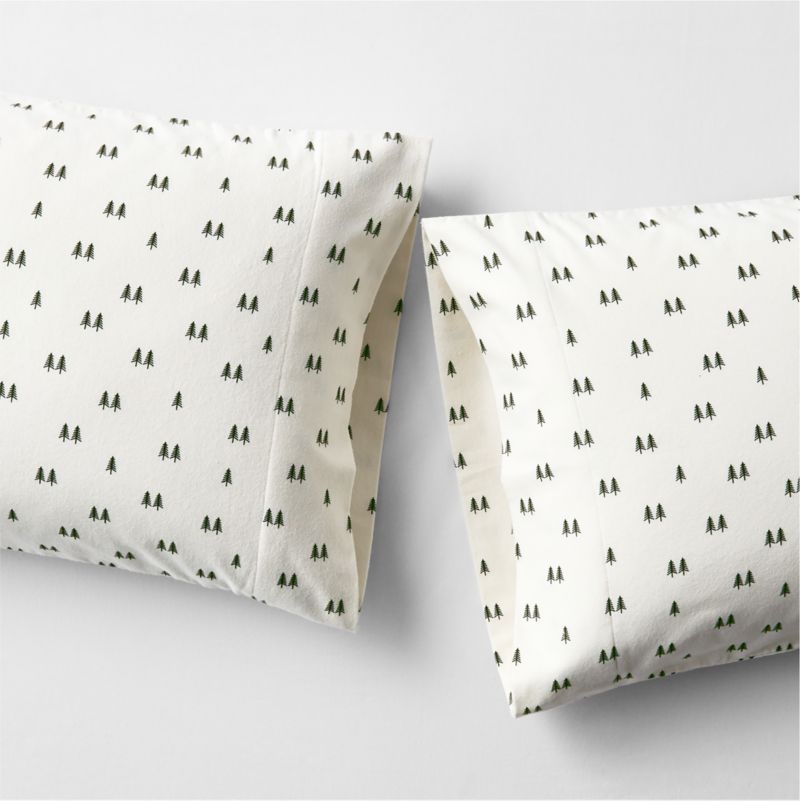 Viewing product image Cozysoft Organic Cotton Flannel  Ficus Green Trees Standard Pillowcases, Set of 2 - image 1 of 2
