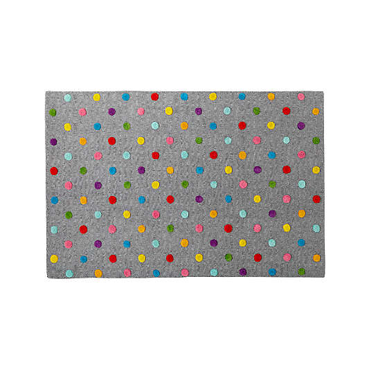 5x8' Grey Polka Dot Rug