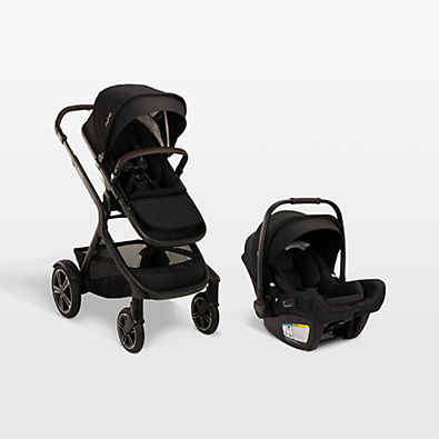 View Nuna ® PIPA ™ aire rx Caviar/Cognac Reclining Baby Car Seat + DEMI ™ next Stroller Travel  System details