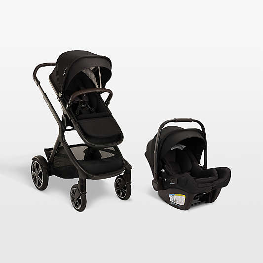 Nuna ® PIPA ™ aire rx Caviar/Cognac Reclining Baby Car Seat + DEMI ™ next Stroller Travel  System