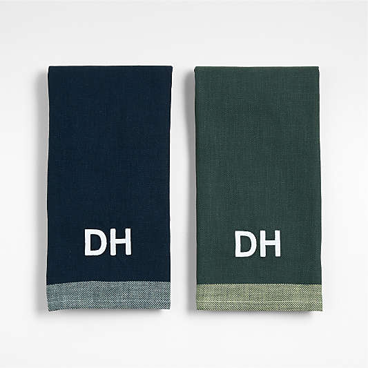 Elements Green and Blue Organic Cotton Kitchen Towel, Set of 2 by Daniel Humm