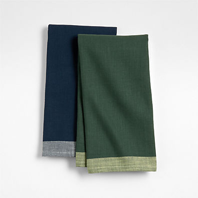 View Elements Green and Blue Organic Cotton Kitchen Towel, Set of 2 by Daniel Humm details