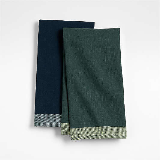 Elements Green and Blue Organic Cotton Kitchen Towel, Set of 2 by Daniel Humm