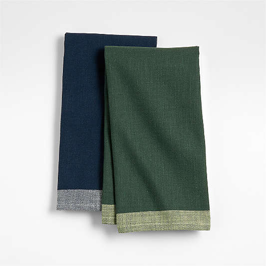 Elements Green and Blue Organic Cotton Kitchen Towel, Set of 2 by Daniel Humm