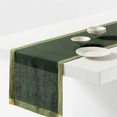 Harmonic Ficus Green 120" Table Runner by Daniel Humm