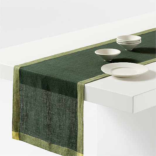 Harmonic Ficus Green 120" Table Runner by Daniel Humm