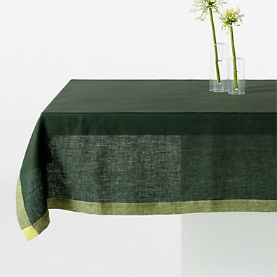 View Harmonic Ficus Green Tablecloth by Daniel Humm details
