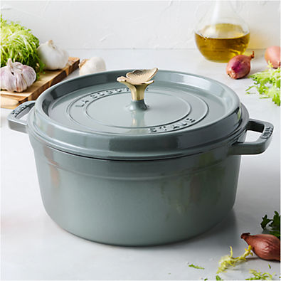 View Staub ® x Daniel Humm Eucalyptus 4-Qt. Cocotte with Ginkgo Knob details