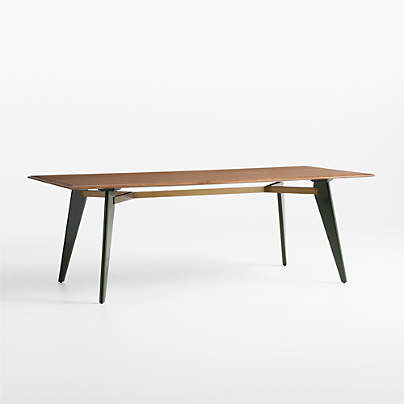 Verbier 82" Kombu Green Dining Table with Dark Walnut by Daniel Humm