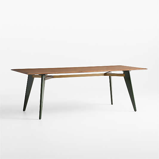 Verbier 82" Kombu Green Dining Table with Dark Walnut by Daniel Humm