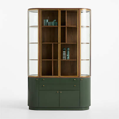 Zurich 52.25" Kombu Green Wood and Glass Storage Cabinet by Daniel Humm