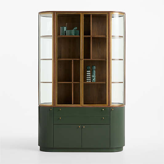 Zurich 52.25" Kombu Green Wood and Glass Storage Cabinet by Daniel Humm