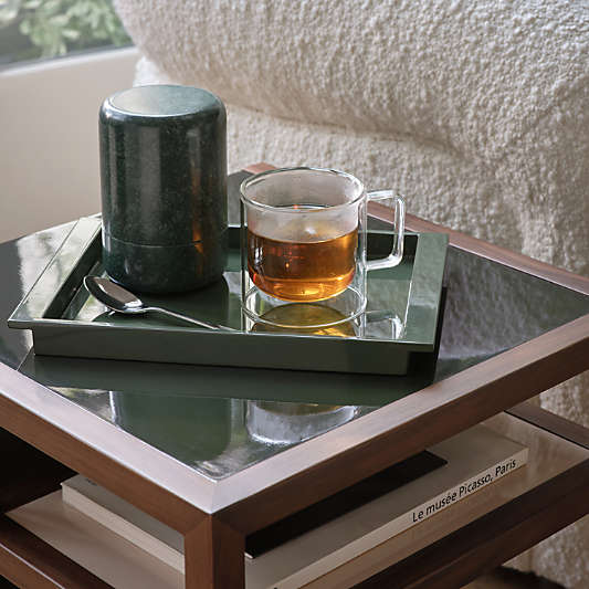 Luzern Rectangle Green Lacquer Decorative Trays by Daniel Humm