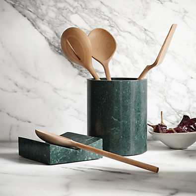 View Geneve Green Marble Utensil Holder by Daniel Humm details