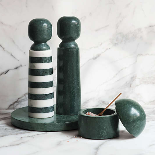 Geneve Green and White Marble Salt Mill by Daniel Humm
