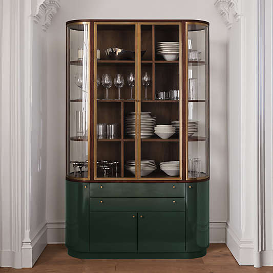 Zurich 52.25" Kombu Green Wood and Glass Storage Cabinet by Daniel Humm