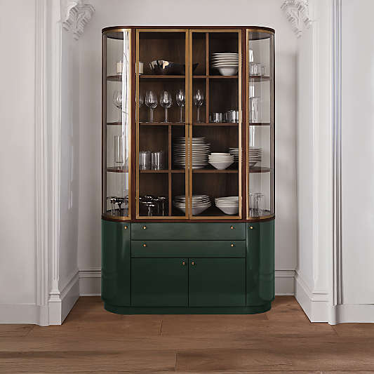 Zurich 52.25" Kombu Green Wood and Glass Storage Cabinet by Daniel Humm