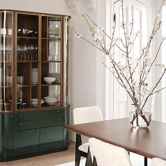 Zurich 52.25" Kombu Green Wood and Glass Storage Cabinet by Daniel Humm