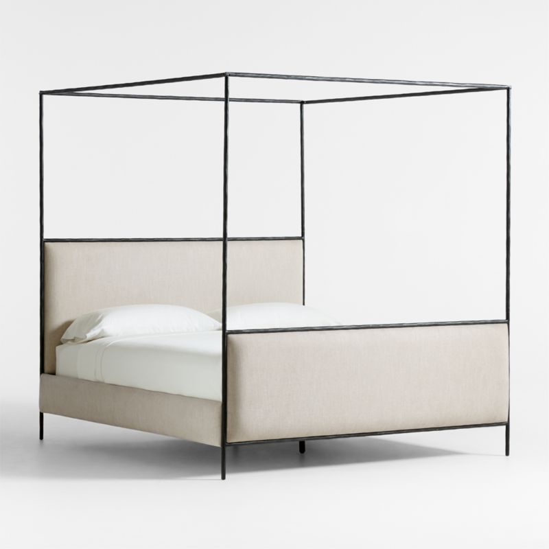 Dahlia Hand-Forged Steel Framed Upholstered Canopy King Bed - image 4 of 9