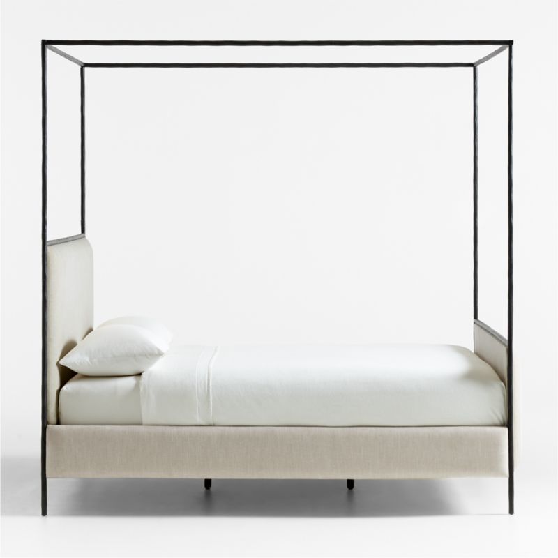 Dahlia Hand-Forged Steel Framed Upholstered Canopy King Bed - image 5 of 9