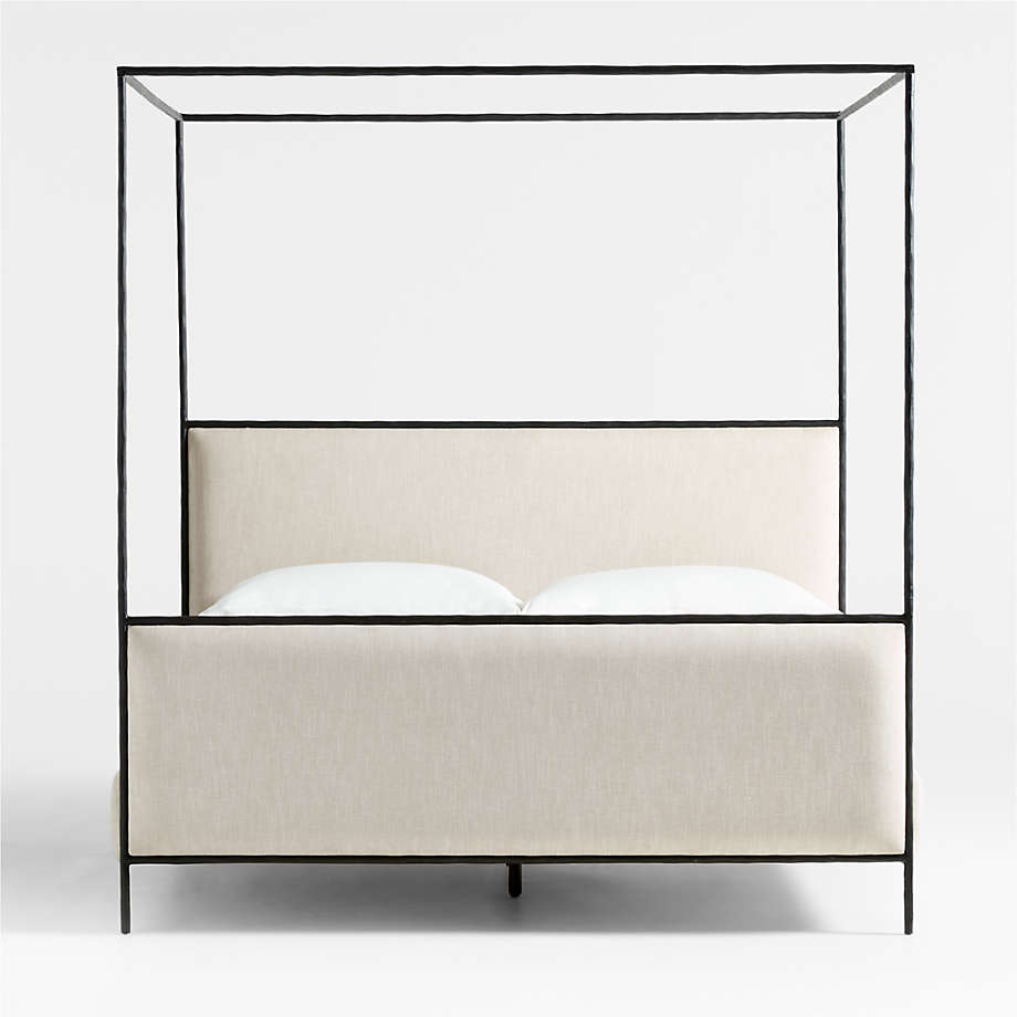 Dahlia Hand Forged Steel Framed Upholstered Canopy King Bed Crate And Barrel