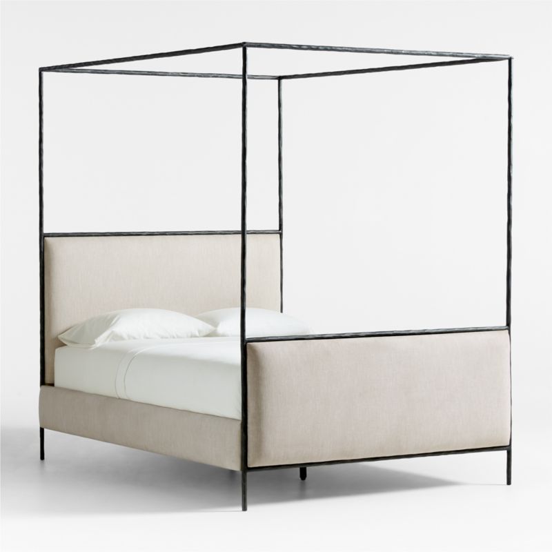 Dahlia Hand-Forged Steel Framed Upholstered Canopy Queen Bed - image 3 of 9