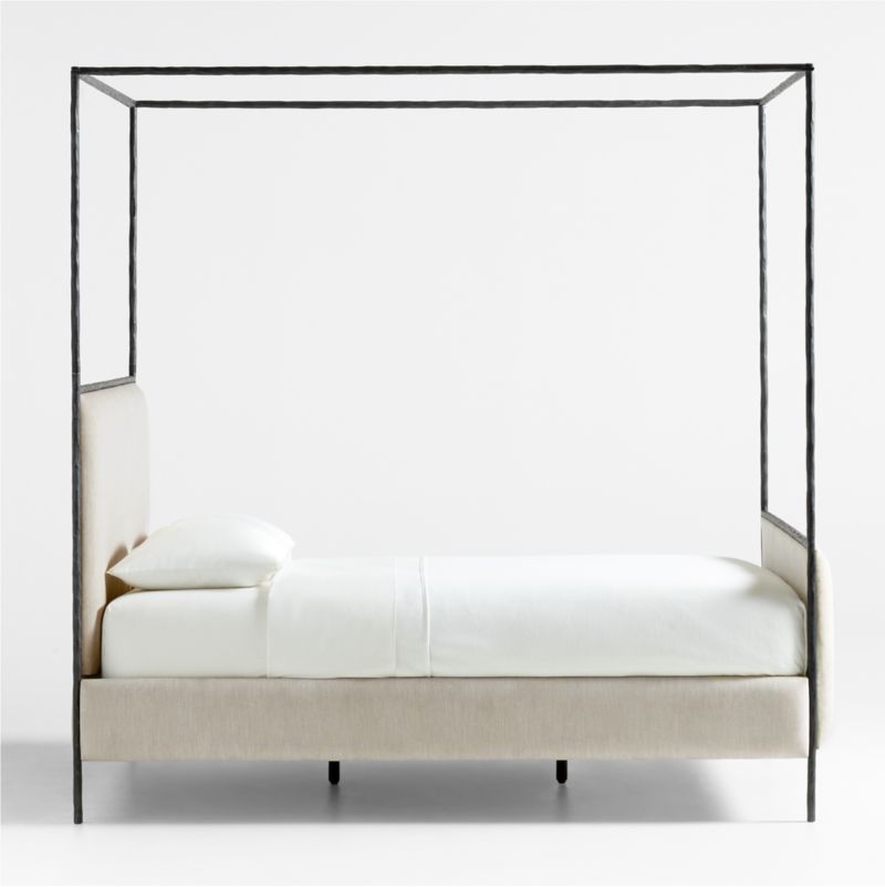 Dahlia Hand-Forged Steel Framed Upholstered Canopy Queen Bed - image 4 of 9