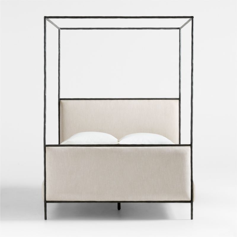 Dahlia Hand-Forged Steel Framed Upholstered Canopy Queen Bed