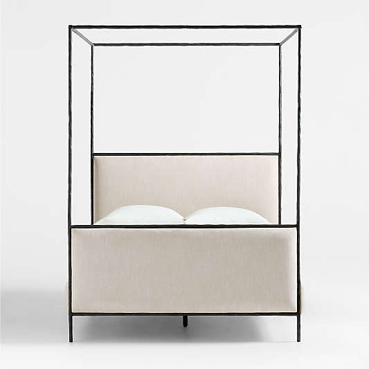 Dahlia Hand-Forged Steel Framed Upholstered Canopy Queen Bed