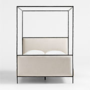 Dahlia Hand-Forged Steel Framed Upholstered Canopy Queen Bed