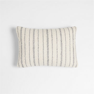 View Dahlia 22"x15" Boucle Thin Stripe Outdoor Lumbar Pillow by Leanne Ford details