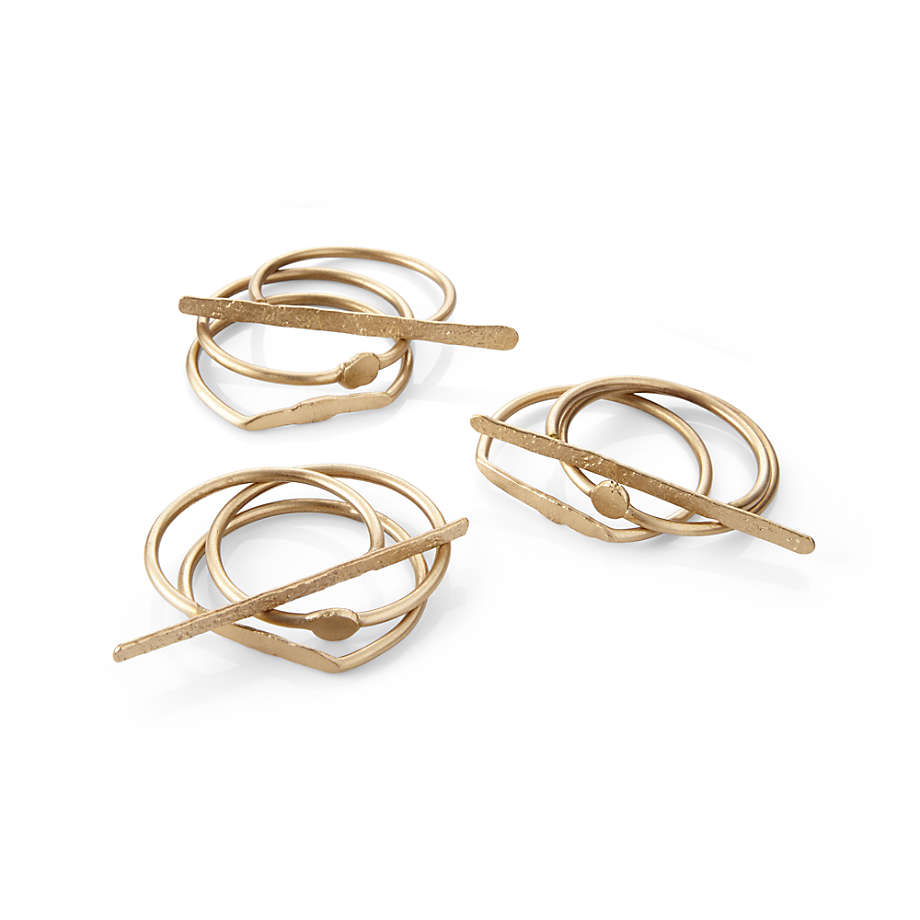 Gold Napkin Rings, Set of 3 | Crate & Barrel