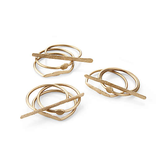 Dainty Gold Napkin Rings, Set of 3