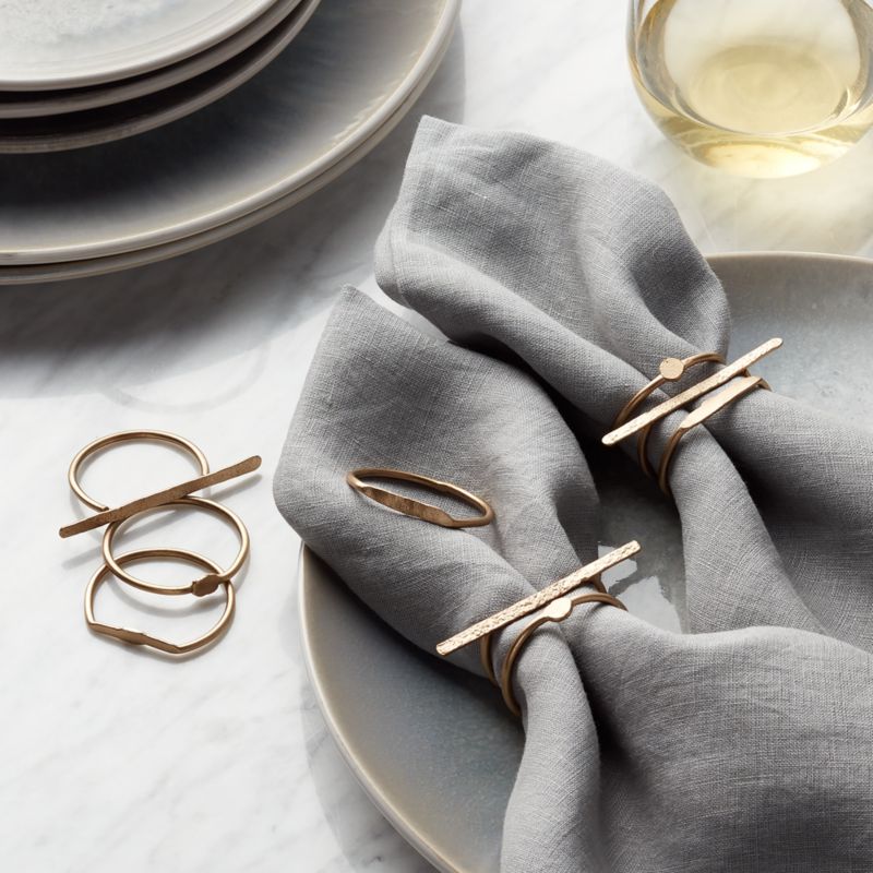 Holiday Dainty Gold Napkin Rings, Set of 3 + Reviews | Crate & Barrel