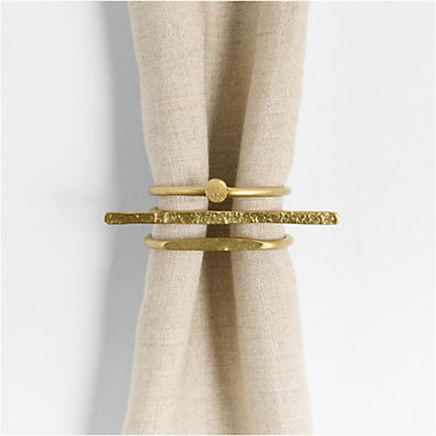 View Dainty Gold Napkin Rings, Set of 3 details