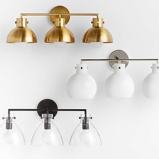 Dakota Black 3-Light Wall Sconce with Milk Glass Globe