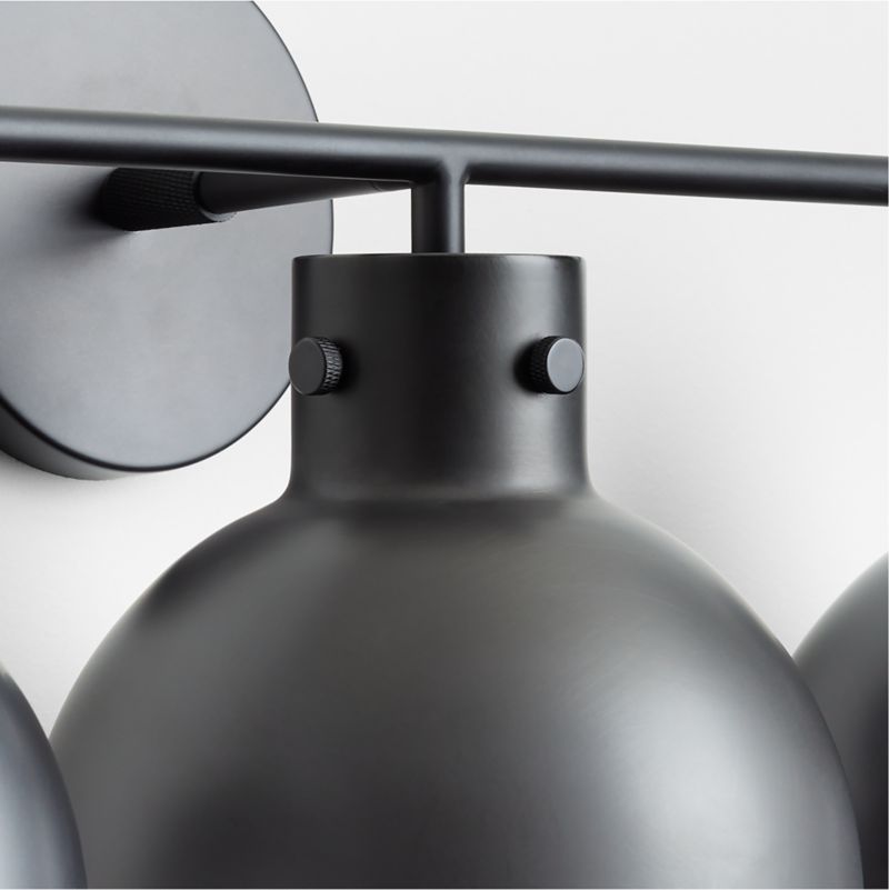 Dakota Black 3-Light Wall Sconce with Black Dome - image 6 of 7