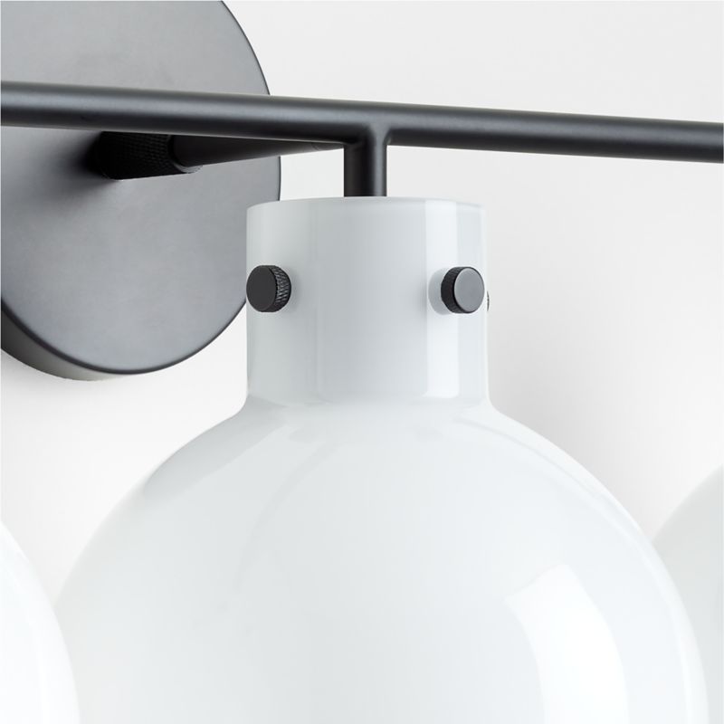 Dakota Black 3-Light Wall Sconce with Milk Glass Globe - image 6 of 7