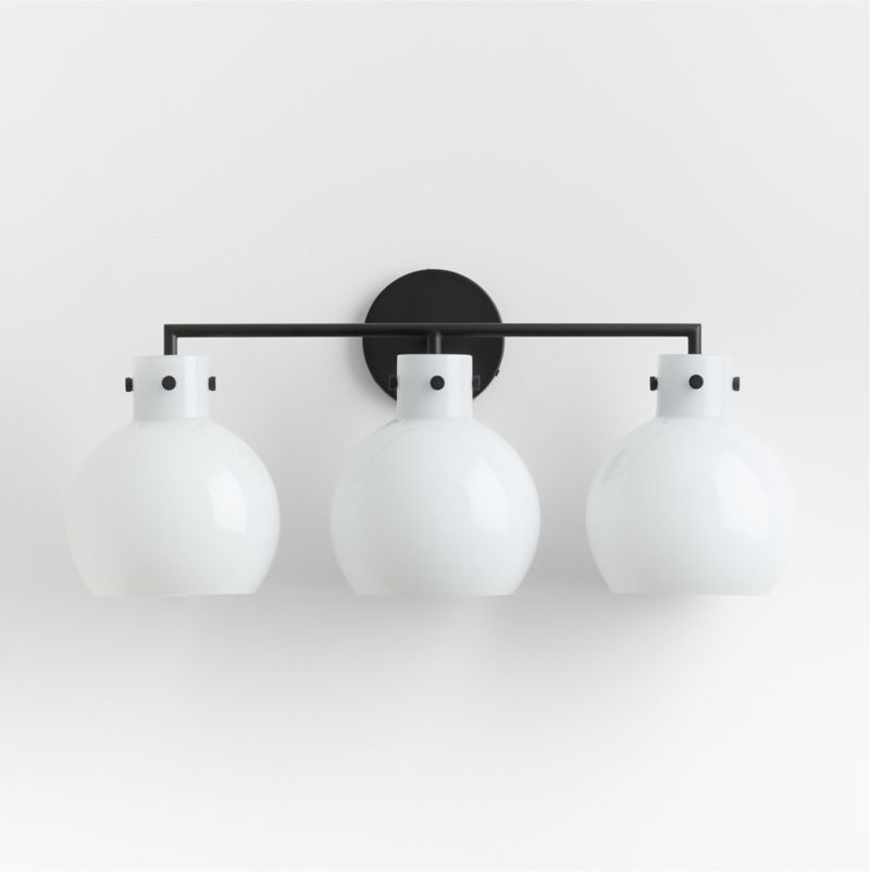 Dakota Black 3-Light Wall Sconce with Milk Glass Globe - image 0 of 7