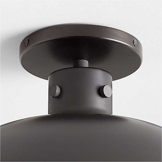 Dakota Black Flush Mount Light with Large Black Dome