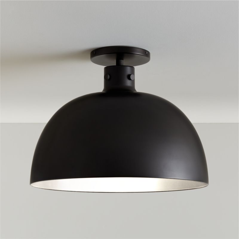 Dakota Black Flush Mount Light with Black Dome