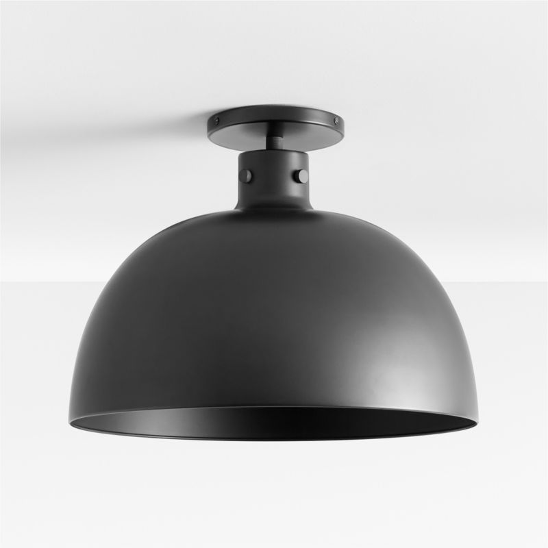 Dakota Black Flush Mount Light with Large Black Dome - image 2 of 4