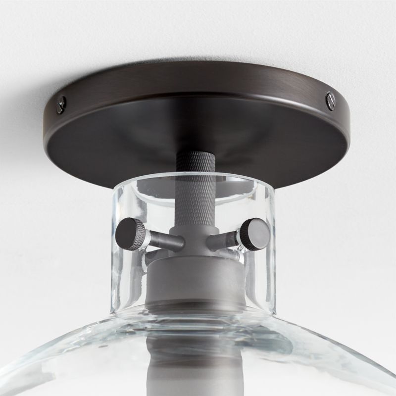 Dakota Black Flush Mount Light with Large Clear Glass Dome - image 3 of 4